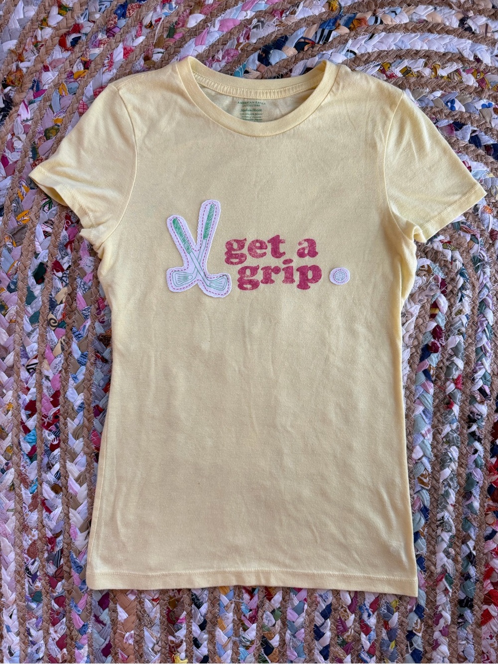 Y2K Butter Yellow' 'Get a Grip' Graphic Tee - Picture 3 of 5